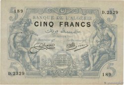 5 Francs ARGELIA  1921 P.071b