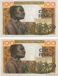 100 Francs Lot WEST AFRIKANISCHE STAATEN  1965 P.002b fST+