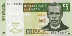 5 Kwacha MALAWI  2005 P.36c UNC-