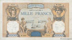 1000 Francs CÉRÈS ET MERCURE type modifié FRANCE  1938 F.38.17