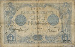5 Francs BLEU FRANKREICH  1915 F.02.32 SGE