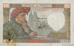 50 Francs JACQUES CŒUR FRANKREICH  1941 F.19.06 S