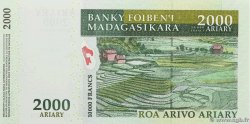 10000 Francs - 2000 Ariary Commémoratif MADAGASCAR  2007 P.093 FDC