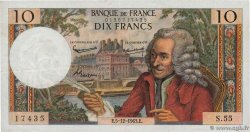 10 Francs VOLTAIRE FRANKREICH  1963 F.62.06 fSS