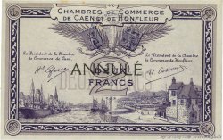 2 Francs Annulé FRANCE régionalisme et divers Caen et Honfleur 1915 JP.034.11 SUP