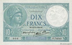 10 Francs MINERVE modifié FRANCE  1939 F.07.11