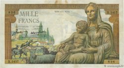 1000 Francs DÉESSE DÉMÉTER FRANCE  1942 F.40.07 TB+