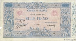 1000 Francs BLEU ET ROSE FRANKREICH  1924 F.36.40