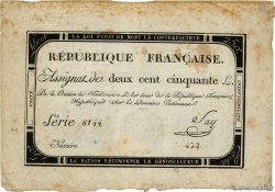 250 Livres FRANCE  1793 ass.45a TB