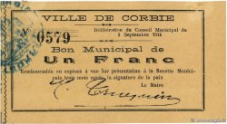 1 Franc FRANCE regionalismo e varie Corbie 1914 JP.80-058 BB