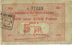 5 Francs FRANCE regionalismo e varie Aniche 1914 JP.59-0069 MB