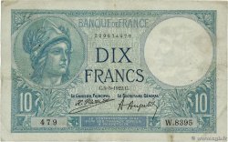 10 Francs MINERVE FRANCE  1922 F.06.06 TB