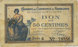 50 Centimes FRANCE régionalisme et divers Narbonne 1915 JP.089.01 TB