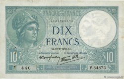 10 Francs MINERVE modifié FRANCE  1941 F.07.29 TB