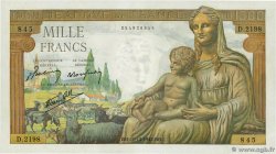 1000 Francs DÉESSE DÉMÉTER FRANCE  1942 F.40.13 SUP+