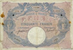 50 Francs BLEU ET ROSE FRANCIA  1909 F.14.22 q.MB