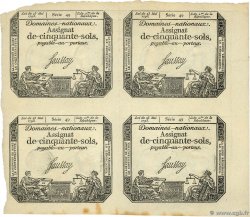 50 Sols variété Planche FRANCE  1793 Ass.42b SPL+