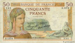 50 Francs CÉRÈS FRANCE  1935 F.17.08 TB