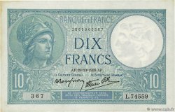 10 Francs MINERVE modifié FRANCE  1939 F.07.12