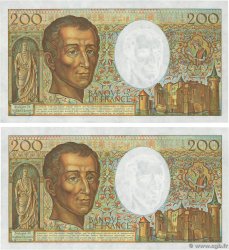 200 Francs MONTESQUIEU Consécutifs FRANCIA  1989 F.70.09 q.FDC