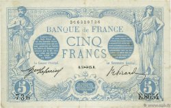 5 Francs BLEU FRANCE  1915 F.02.33 TTB