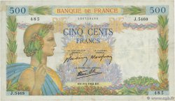 500 Francs LA PAIX FRANCE  1942 F.32.34