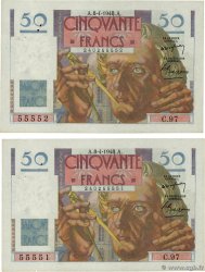50 Francs LE VERRIER Consécutifs FRANCE  1947 F.20.09 SUP