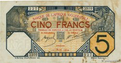 5 Francs DAKAR AFRIQUE OCCIDENTALE FRANÇAISE (1895-1958) Dakar 1922 P.05Bb