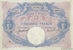 50 Francs BLEU ET ROSE FRANCE  1914 F.14.27