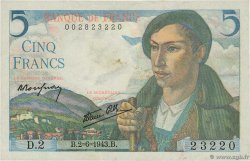 5 Francs BERGER FRANCE  1943 F.05.01 TTB+