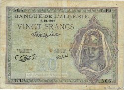20 Francs ALGERIA  1942 P.092a G