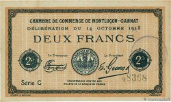 2 Francs FRANCE regionalismo y varios Montluçon, Gannat 1916 JP.084.26 SC+