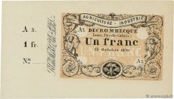 1 Franc FRANCE régionalisme et divers Lens 1870 JER.62.16 pr.NEUF