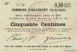 50 Centimes FRANCE régionalisme et divers Haucourt 1915 JP.62-0704 SUP