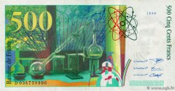 500 Francs PIERRE ET MARIE CURIE FRANCE  1996 F.76.03 TTB