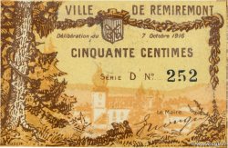 50 Centimes FRANCE regionalism and various Remiremont 1916 JP.88-067