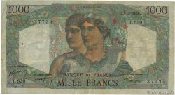 1000 Francs MINERVE ET HERCULE FRANCE  1949 F.41.29 B+