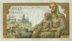 1000 Francs DÉESSE DÉMÉTER FRANCE  1943 F.40.18 TB