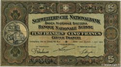 5 Francs SUISSE  1922 P.11f F-