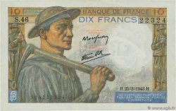 10 Francs MINEUR FRANKREICH  1943 F.08.08