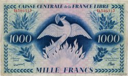 1000 Francs Phénix AFRIQUE ÉQUATORIALE FRANÇAISE Brazzaville 1941 P.14a BC