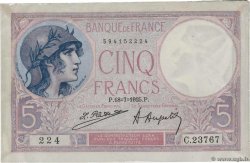 5 Francs FEMME CASQUÉE Publicitaire FRANCE  1925 F.03.09