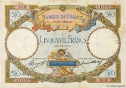 50 Francs LUC OLIVIER MERSON type modifié FRANCE  1933 F.16.04 VF