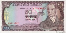 50 Pesos Oro Remplacement COLOMBIA  1985 P.425ar UNC-