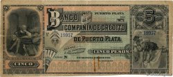 5 Pesos DOMINICAN REPUBLIC  1880 PS.105r F