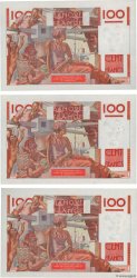 100 Francs JEUNE PAYSAN Consécutifs FRANCE  1946 F.28.06 AU-