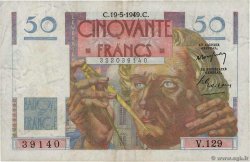 50 Francs LE VERRIER FRANCIA  1949 F.20.12 q.BB