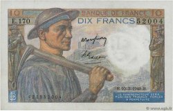 10 Francs MINEUR FRANKREICH  1949 F.08.20 fVZ