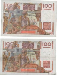 100 Francs JEUNE PAYSAN Consécutifs FRANKREICH  1952 F.28.31 fVZ