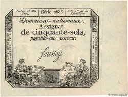 50 Sols FRANCIA  1793 Ass.42c q.FDC